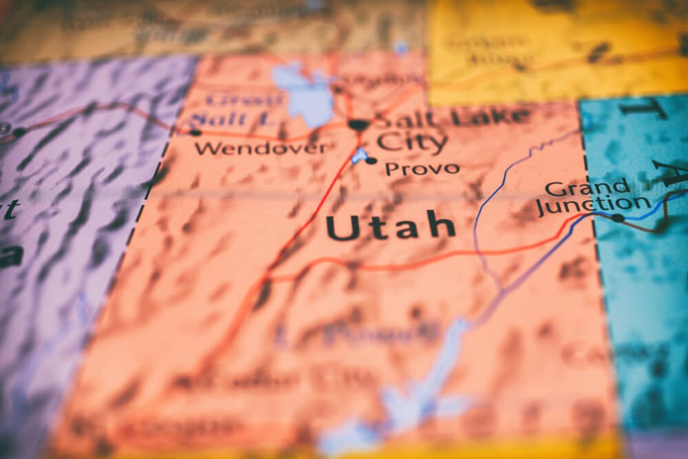 Mapa del estado de Utah, una región con oportunidades para desarrollar negocios rentables en distintos sectores económicos.