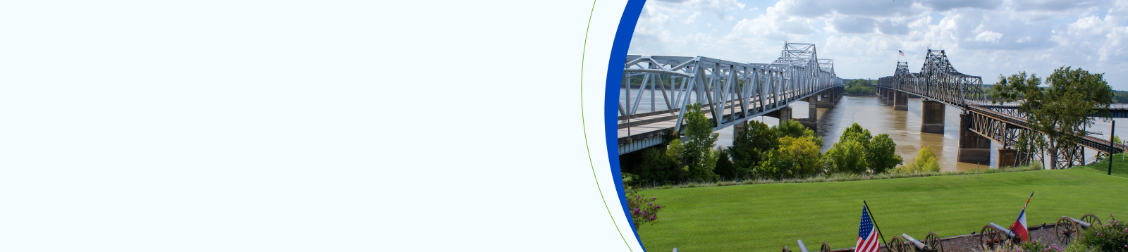 Historical bridges crossing the Mississippi river.