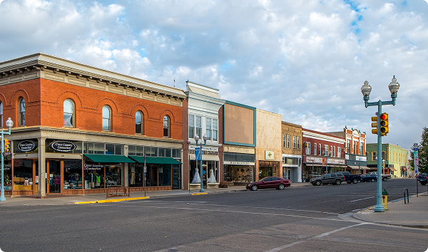 Quiet Sunday morning in historic downtown Laramie